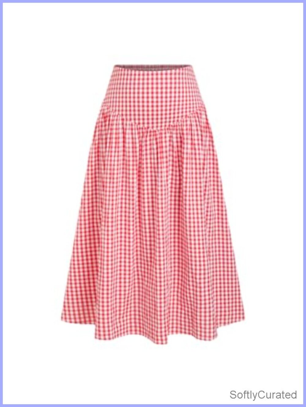 Gingham A-Line High Waist Maxi Skirt Women Flowy Summer Plaid Long Skirt